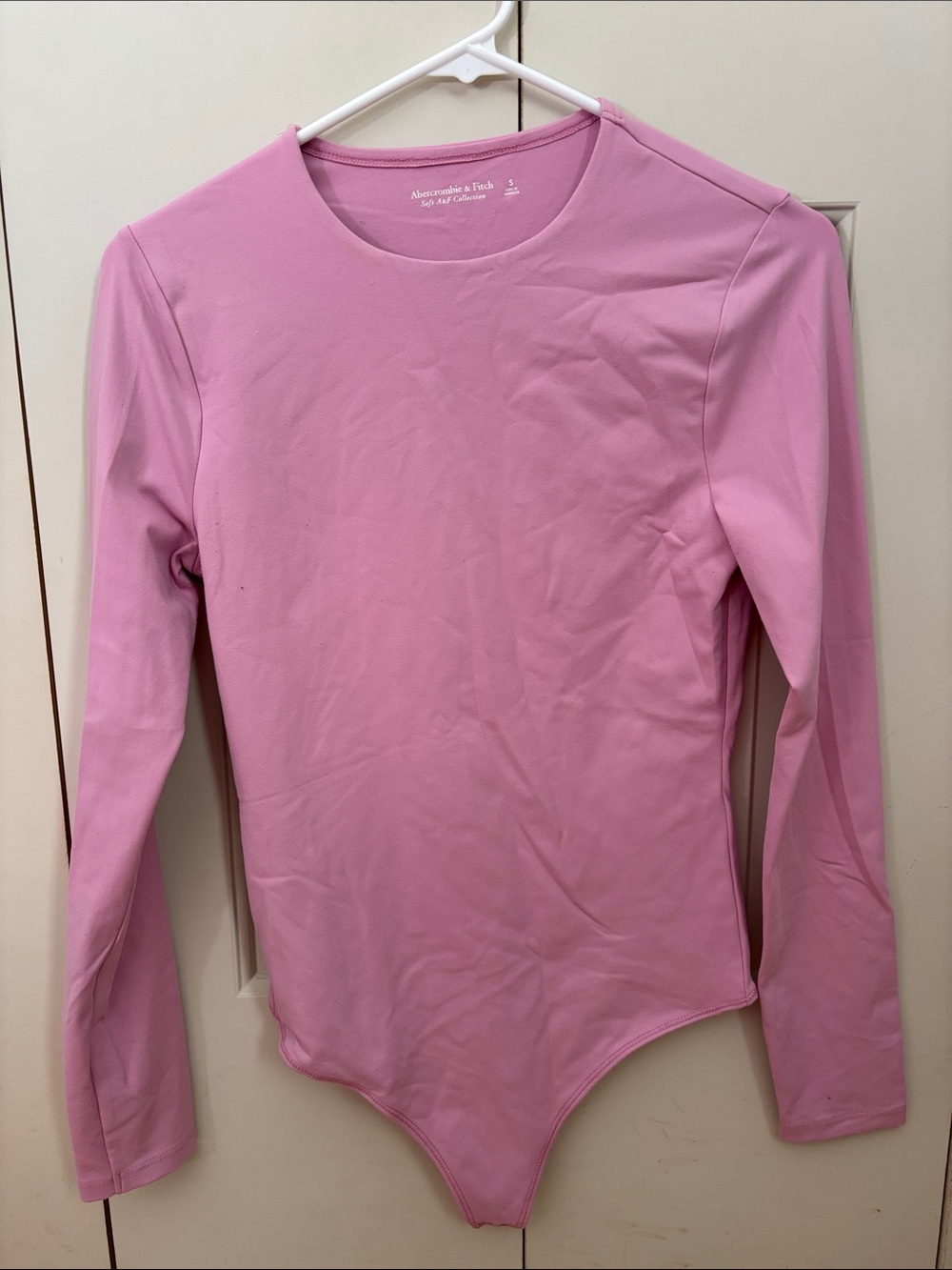 Abercrombie & Fitch Light Pink Long-Sleeve Bodysuit